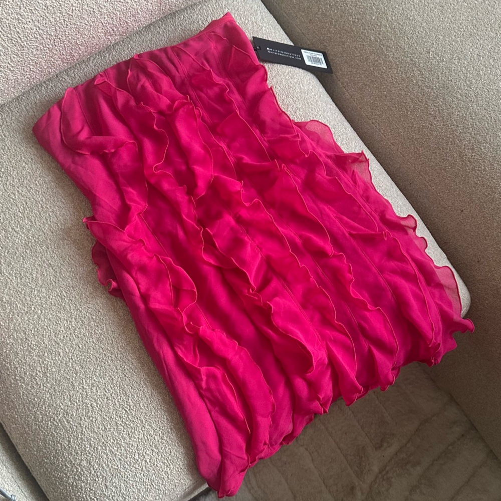 White Fox Boutique Hot Pink Ruffled Top